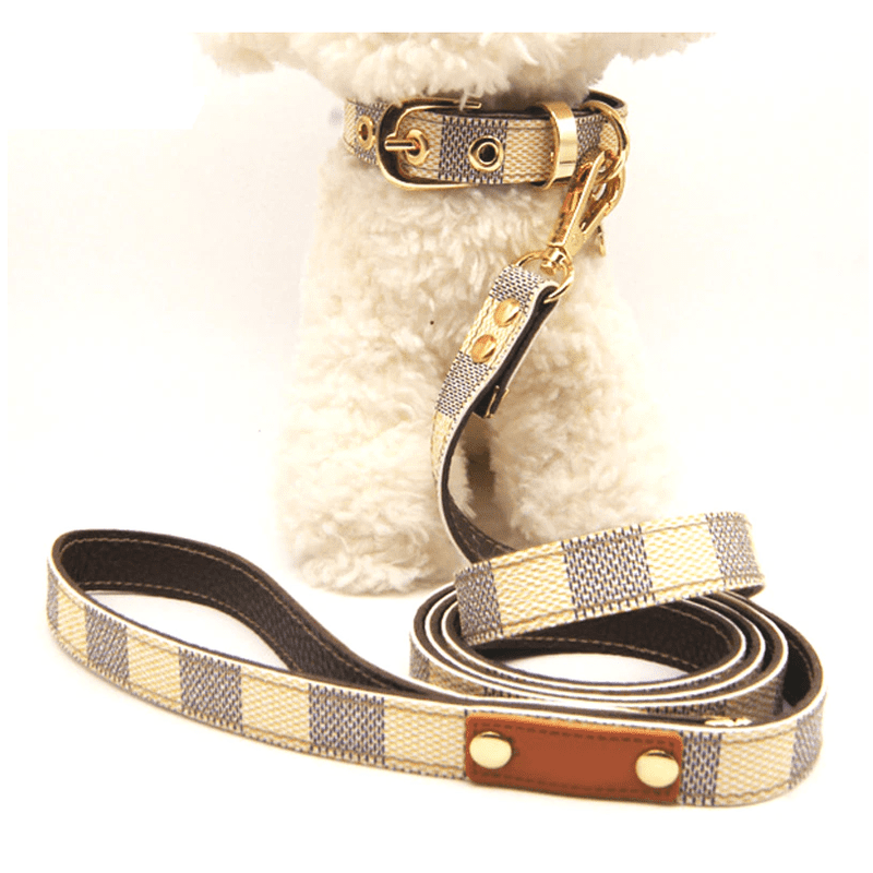 lv dog collar and leash set