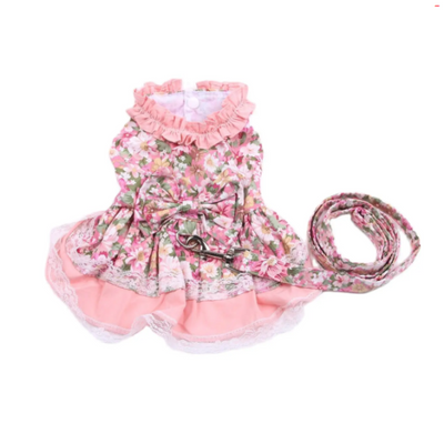 Gerbera Flower Dress Harness/Leash Set