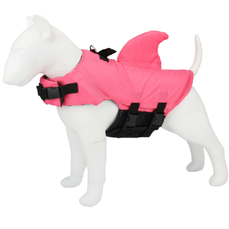 Pink shark clearance dog life jacket