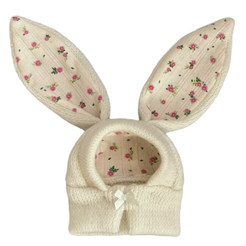 Knit Rabbit Ear Hood