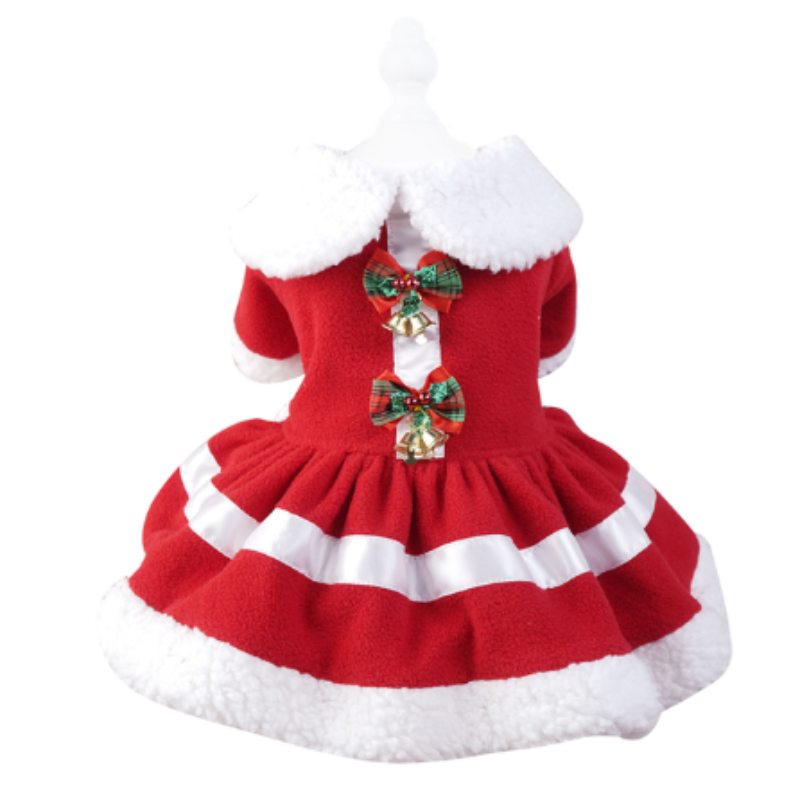 Christmas Dress with Bows & Bells Small – Poochie Moochie Pet Store ...